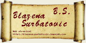 Blažena Šurbatović vizit kartica